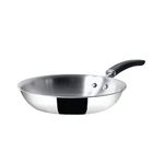 Meyer Trivantage Nickel Free Stainless Steel Triply Frypan | Steel Pan for Cooking | Fry pan Tri ply with Heavy Bottom Small Size | Gas and Induction Base, 26cm/ 2.38 Litre, Silver