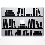 The Decal Guru 1649-MAC-13A-BLA Bookshelf Library Decal Vinyl Sticker, Black, 13" MacBook Air