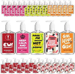 Essentially Yours Funny Hand Sanitizers 8 OZ Pump, Fun Phrases Gift, 50 Pack Variety Bundle,