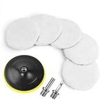 URAQT Car Polishing Pads for Drill, 8 Pack Professional Wool Polishing Pads, Car Buffer Polisher Kit with M14 Drill Adapter and Hex Shank Bit Adapter, For Car Furniture Polishing Waxing (180mm)