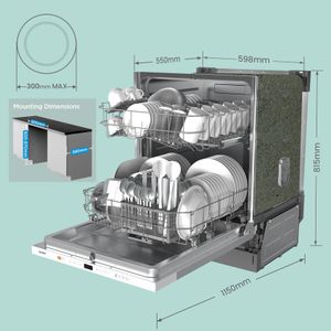 COMFEE Fully Integrated Dishwasher – White Built-In Kitchen Appliance