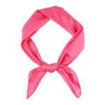 GERINLY Pure Neckerchief Square Scarf Solid Color Accessories for Costume Silk Headband Cosplay Ascot (pink)