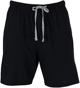 Hanes Men's Jersey Knit Cotton Button Fly Pajama Sleep Shorts, Medium, Black