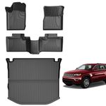 AOMSAZTO Floor Mats Cargo Mat Fit for 2016-2021 Jeep Grand Cherokee / 2022 Grand Cherokee WK (Not for L/WL) - Custom Fit TPE All Weather Floor Liners & Cargo Liner Set Accessories