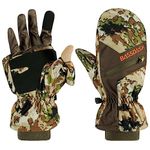 BASSDASH Men’s Insulated Mittens Winter Camo Hunting Gloves Water Resistant for Cold Weather Outdoor Activities HG04M