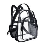 Fmeida Small Clear Backpack Transparent Rucksack Bags for Women Girls Kids Fashion Backpacks Waterproof Casual Daypack for Travel School Work - Black