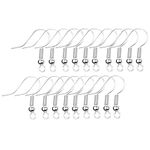 Eco-Fused 18mm Earring Hooks - 200 pcs - Coil and Ball Style Nickel-Free Ear Wires - Silver-Plated Steel- Great For DIY Earrings (Silver Color, 18mm Earring Hooks - 200 pcs)