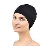 Jasmine Silk Bamboo Sleep Cap - Suitable for Chemo & Hair Loss (Black)