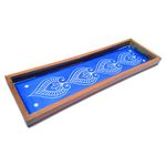 Anciently Lotus Bud Border Rangoli Stencils Wooden, Rangoli Sacha Wooden, 1 Piece (17x5 Inches)