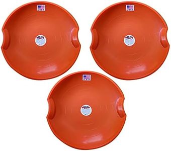 Paricon 626-O Flexible Flyer Round Flying Saucer Disc Racer Polyethylene Snow Sled Toboggan, for Ages 4 and Up, 26 Inch Diameter, Orange (3 Pack)