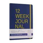 myPAPERCLIP 12 Weeks Productivity Journal | A5 Size, 200 Pages, 80 GSM | Daily log, Goals for the day, Reminders | Bookmark, Elastic closure, Section thread-bound (Blue Berry)
