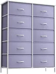 Sorbus Kids Dresser with 10 Drawers - Storage Unit Organizer Chest for Clothes - Bedroom, Kids Room, Nursery, & Closet (Purple, 34 x 12 x 47-10 Drawer)