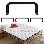 4 Pcs Mattress Slide Stopper, Metal Mattress Retainer Bar for Adjustable Beds, Mattress Holder in Place to Keep Mattress from Sliding, Metal Mattress Stabilizers for Wooden Bed Frame