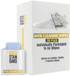 Gold Standard Quick Shoe Cleaning Wipes - 30 Pack Dual Textured Individually Wrapped Sneaker Cleaner Wipes - Shoe Wipes to Remove Dirt & Stains from Leather, Tennis & Canvas Shoes