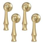 MOROBOR Teardrop Cabinet Pulls, 4pcs Solid Brushed Gold Pendant Handles Knob Zinc Alloy Handles Knobs with Mounting Screw for Cabinets Drawer Door Furniture Decorative/Bamboo Knots Shape