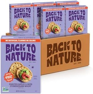Back To Nature Roasted Garlic & Herb Stoneground Wheat Crackers, Dairy Free, Non GMO, 5 Ounces (Pack Of 6)