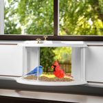 Toriexon Upgraded Window Bird Feeder Inside House for Viewing, 180° Clear View Wooden Window Tray Bird Feeder, Spraying Without Irritating Odor, for Watching Wild Birds & Squirrels