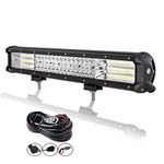 Willpower 18 inch 450W LED Light Bar 4 Row Spot Flood Combo Beam Off Road Lights Work Light with Wiring Harness for Jeep Trucks SUV ATV UTV Boat Lights, 12V 24V Waterproof