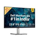 Dell P2422H 24 Inch, FHD Monitor 1920x1080 Pixels, IPS Panel, 3-Year Warranty, Low BlueLight Technology, 3-Sided Bezelless, HDMI, VGA, DP & USB Ports, Adjustment Pivot (Rotation), Swivel, Tilt|Black