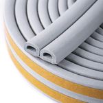AJAGIYA STORE Door Seal D-Type Strip Weather Stripping Self Adhesive Foam for Doors and Windows, Soundproofing Weatherstrip Gap Collision Avoidance 6 Meter (Grey, 6 Meter - Pack of 1)