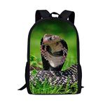 Generic Snake Printed School Backpack for Children Cool Outdoor Bags Bookbags