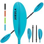 HIKULA Kayak Paddles 4 Pieces Aluminum Shaft and PP Blade Adjustable Floatable Comfort 90.5inch Lightweight Oars for Inflatable Kayak Canoe Blue