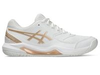 ASICS Womens Gel-Dedicate 8 Pickleball White/Champagne Tennis Shoes - 6 UK (1042A236.105)