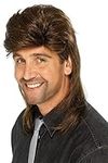 Smiffy's Men's Mullet Wig, Brown, One Size