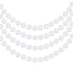 uxcell 4Pcs Felt Ball Garland White Pom Pom Garland Handing Balls 8.2 Feet Long 24 Balls Party Banner Decor for Christmas Birthday Party Decoration