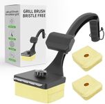PROKITCHEN 1+2PCS Bristle Free Grill Brush Non Metal Bristles for Outdoor Grill, Upgraded Safe No Wire Steam Brush with Scraper Replaceable Head, BBQ Sponge Grilling Cleaner for Dad