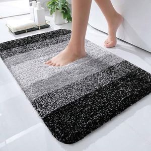 Ofrdncy Luxury Bath Rug Mat, 32x20(80 * 50cm), Extra Soft and Absorbent Microfiber Bathroom Mat, Non-Slip Plush Shaggy Bath Rug, Machine Wash Dry(Black)
