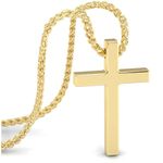 SERASAR Cross Necklace Men with Pendant Cross - 50cm Gold Jewellery Gold Chain Gold Plated Chain Gold Men Gift Idea for Men Birthday Father's Day Punk Rock Valentine's Day