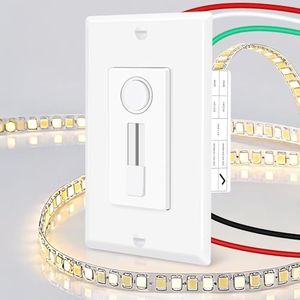 Greencycle 60W 24V LED Driver and Dimmer Switch, All-in-One 120V AC to 24V DC Transformer and Wall Dimmer Switch for 24V Single Color LED Strip Lights, Neutral Wire Required, ETL Listed