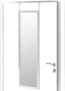 LOLAhome Modern Plastic Silver Door Mirror 35 x 125 cm