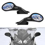 SAUTVS Adjustable Folding Rearview Side Mirrors for Polaris Snowmobile, Pro-Ride Hood Mounted Mirrors Rear View Side Mirror Kit for Polaris Snowmobile Accessories (2PCS, Replace #2877803)