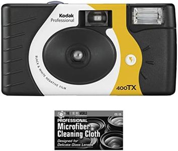 Bundle of Kodak Tri-X 400 Single-Use Flash Camera (27 Exposures) with Microfiber Cloth