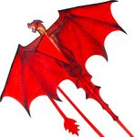 JOYIN Dragon Kites for Kids and Adults, Easy to Fly Large Single Line Kite for Kids - 55" x 46" Red Kites with 328ft String for Beginners,Dragon Red Beach Kite for Outdoor Games and Activities