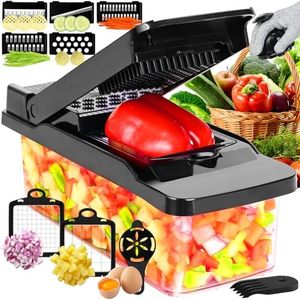 Vegetable Chopper, Pro Onion Chopper, Kitchen Mandoline Food Chopper, Multifunctional Kitchen Vegetable Slicer Dicer Cutter,Mandoline Vegetable Slicer Salad Chopper,Carrot and Garlic Chopper