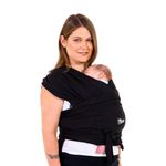 Koala Babycare Baby Sling Easy to Wear - Certified Ergonomic Support - Multi-Purpose Stretchy Baby Carrier Suitable up to 9 kg - Baby Wrap Carrier for Newborn - Black - Registered Design