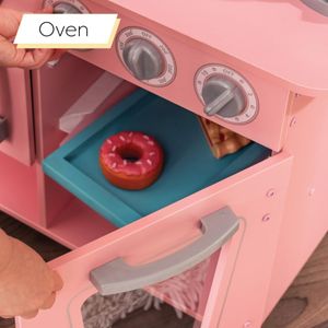 KidKraft Pink Vintage Toy Kitchen – Pretend Play Set for Kids