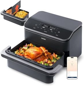 COSORI Heißluftfritteuse 2 Kammern, Dual Blaze TwinFry 10L, 4 Heizrohre und flexible Kammern, gleichmäßige Heiztechnologie, Schwarz