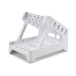 Label Holder for Thermal Label Roll and Fanfold Labels, Label Dispenser for 6x4 Labels, Thermal Label Printer Accessory, Sleek White Design, 100mm 4x6 External Universal Desktop BEEPRT