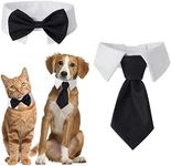 cobee Dog Cat Tuxedo Collar Adjustable Pets Dog Cat Bow Tie Cat Wedding Bow Tie Formal Puppy Bow Tie Tux Collar Pet Costume Necktie Collar Puppy Kitten Wedding Birthday Tux Collar Bow Tie for Dog Cat