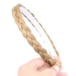 BOBIYA Headband Synthetic Hair Plaited Headband Braid Braided With Teeth Plait Hair Headband With Teeth (Honey Blonde)