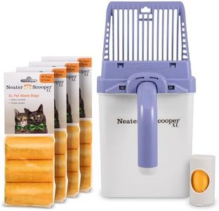 Neater Pets Neater Scooper XL Cat Litter Scoop, 195 Refill Bags – Extra-Large Capacity Mess-Free Cat Litter Scooper with Bag for Large & Multiple Cats, Spill-Proof Litter Box Scooper with Scoop Holder