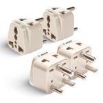 OREI USA India Converter Plug, (USA, China & More) UK to India Adapter Plug, Type D India Adapter - 2 in 1 Canada to India Converter Plug - CE - RoHS - Beige - 4 Pack - 5 Years Warranty