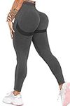 TZLDN Seamless Butt Lifting Leggings for Women Scrunch Booty High Waisted Tummy Control Yoga Pants Workout Gym Sport Leggings Butt Shape - Grey, Large