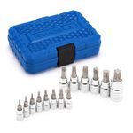 CASOMAN 14-Piece 1/4-Inch, 3/8-Inch & 1/2-Inch Drive Torx Bit Socket Set, T6-T60, Torque Bit Set, Torx Socket Set, CR-V & S2