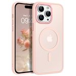 BENTOBEN Case for iPhone 14 Pro Case,[Compatible with MagSafe] Slim Translucent Matte Magnetic Shockproof Protective Anti Slip Women Men Case for iPhone 14 Pro 6.1", Pink