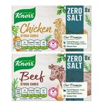 Knorr Chicken and Beef Zero Salt Stock Cubes (2 x 72g)